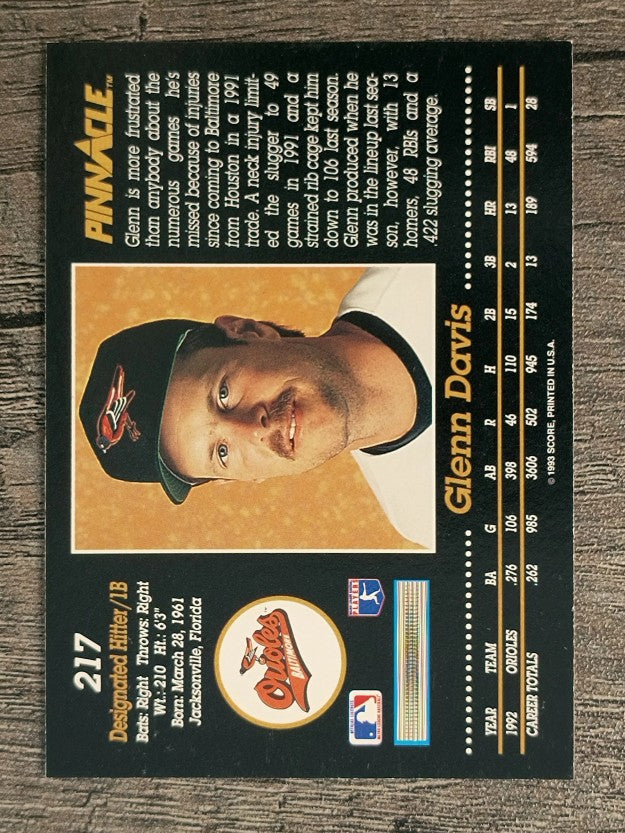 1993 Pinnacle #217 Glenn Davis