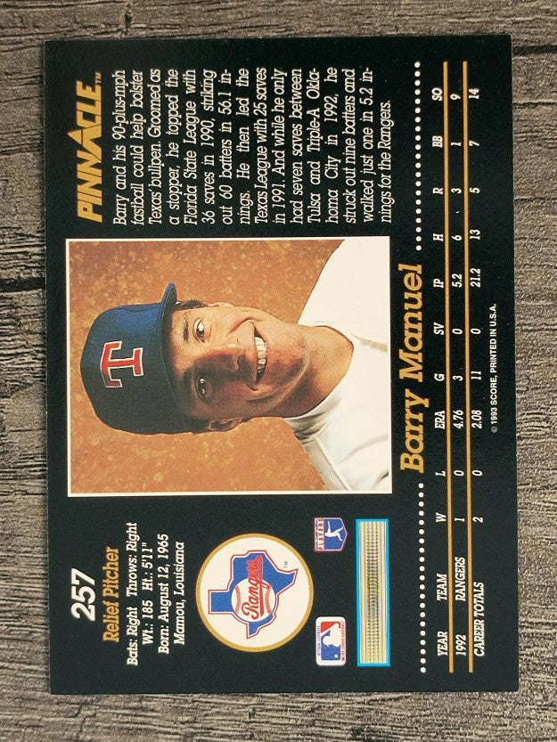 1993 Pinnacle #257 Barry Manuel