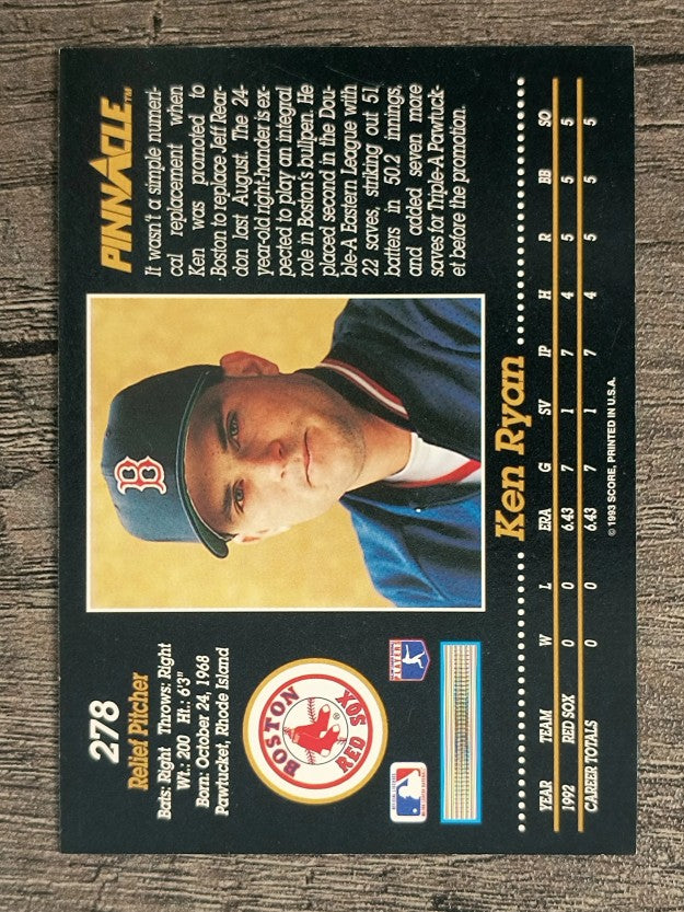 1993 Pinnacle #278 Ken Ryan RC