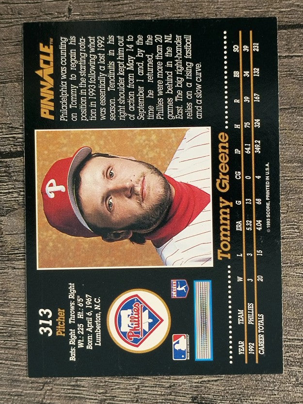 1993 Pinnacle #313 Tommy Greene