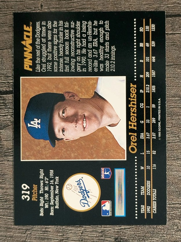 1993 Pinnacle #319 Orel Hershiser