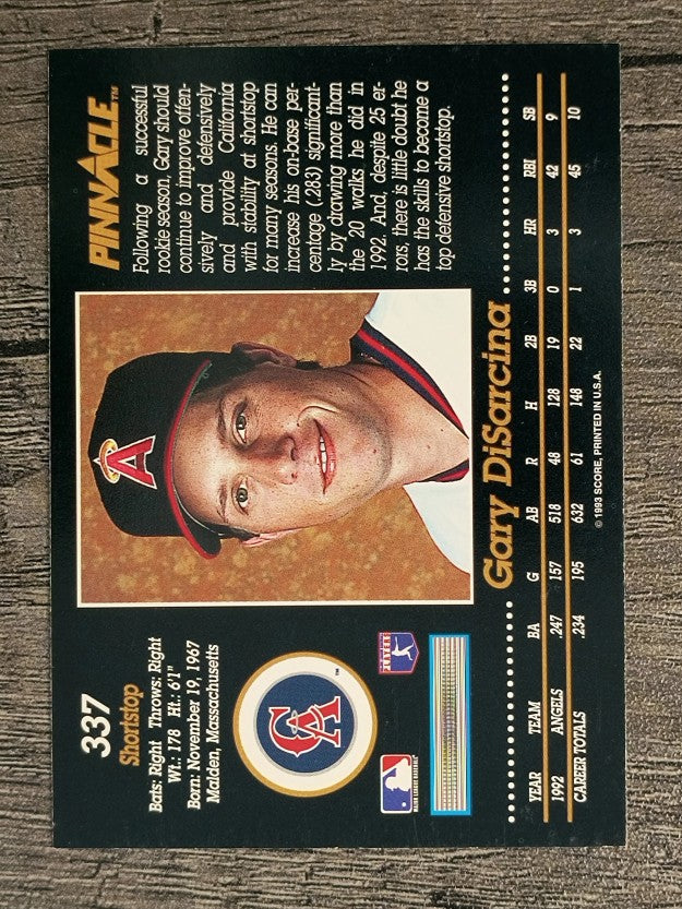 1993 Pinnacle #337 Gary DiSarcina