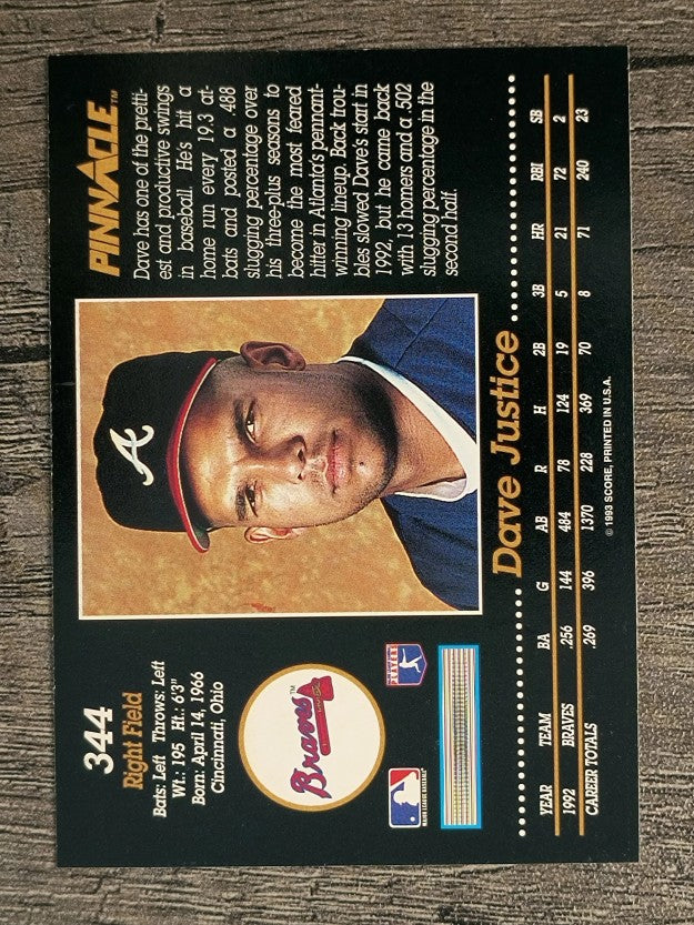 1993 Pinnacle #344 David Justice