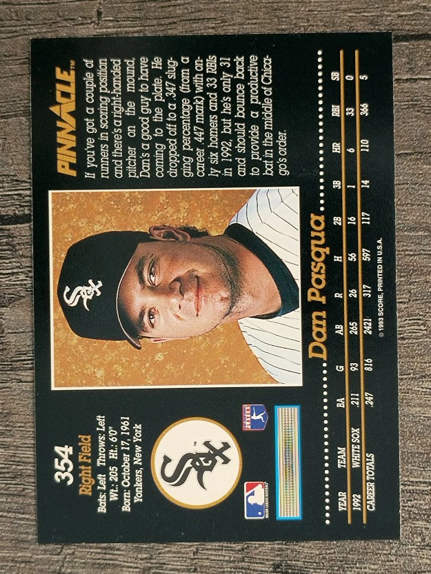 1993 Pinnacle #354 Dan Pasqua