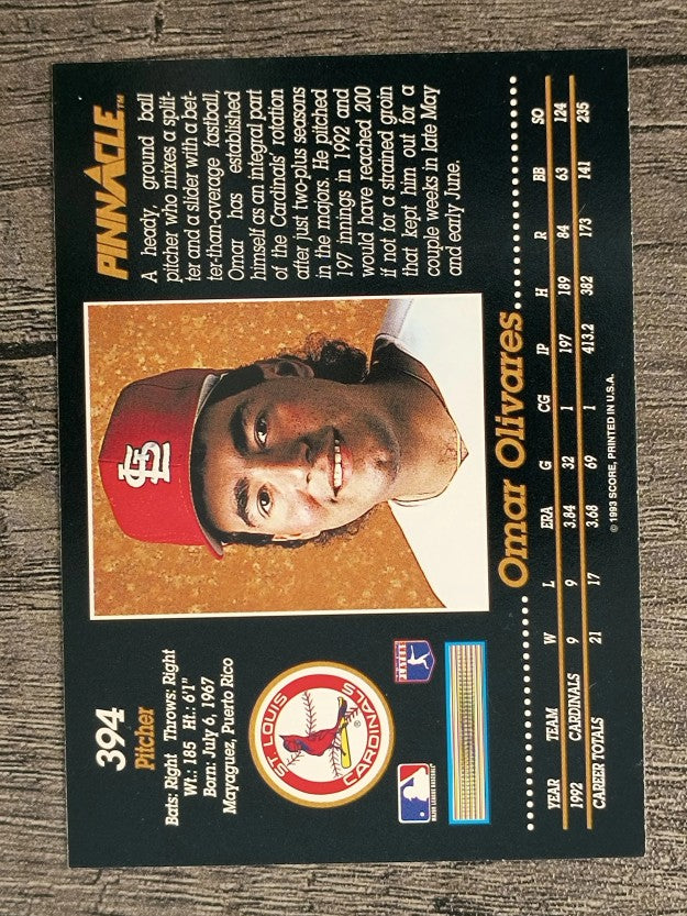 1993 Pinnacle #394 Omar Olivares