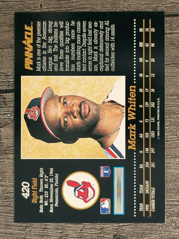 1993 Pinnacle #420 Mark Whiten