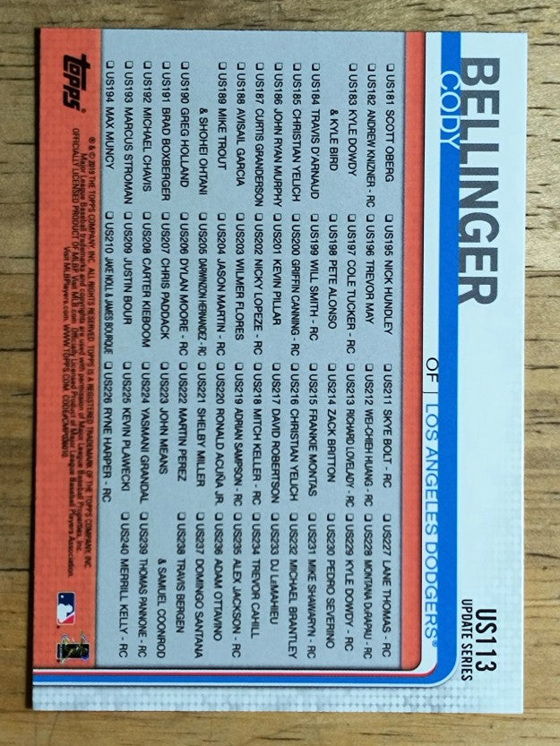 2019 Topps Update #US113 Cody Bellinger HL CL