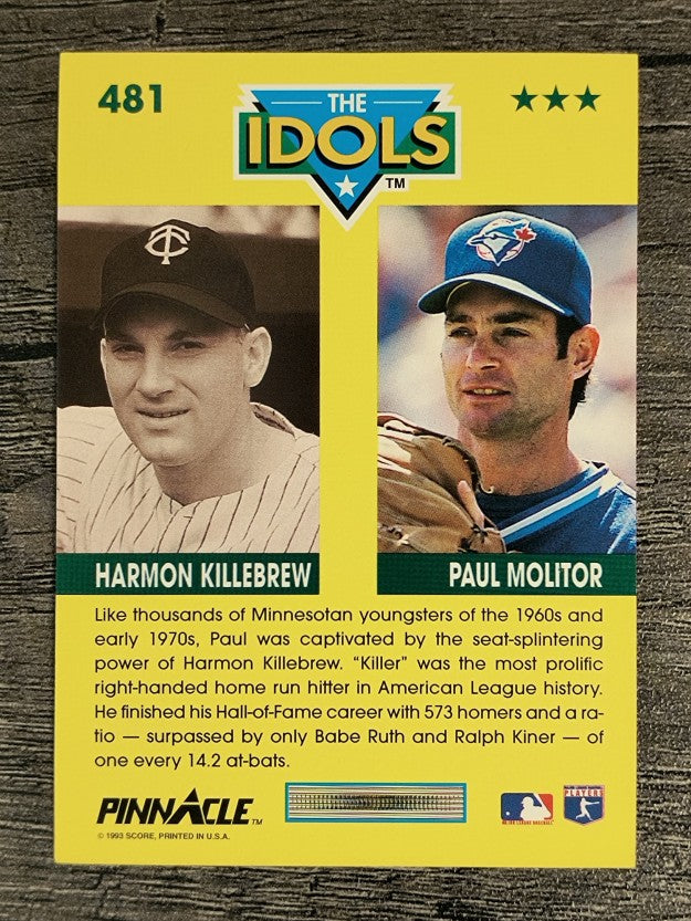 1993 Pinnacle #481 Paul Molitor/Harmon Killebrew