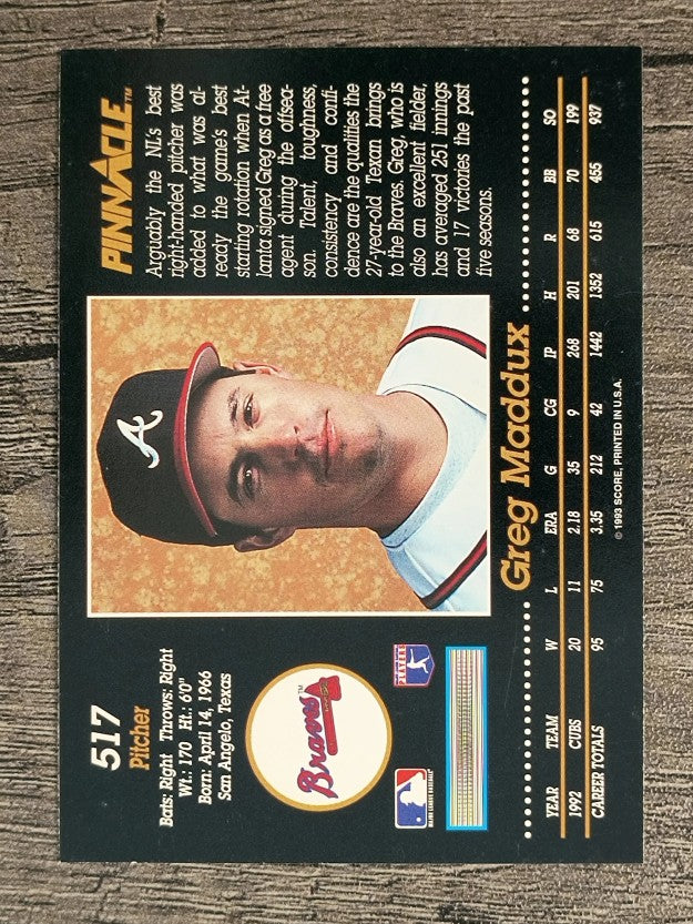 1993 Pinnacle #517 Greg Maddux