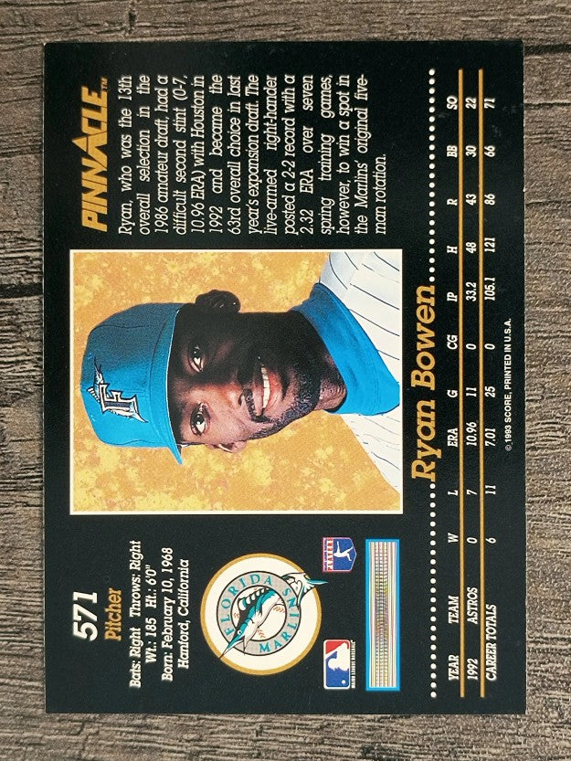 1993 Pinnacle #571 Ryan Bowen