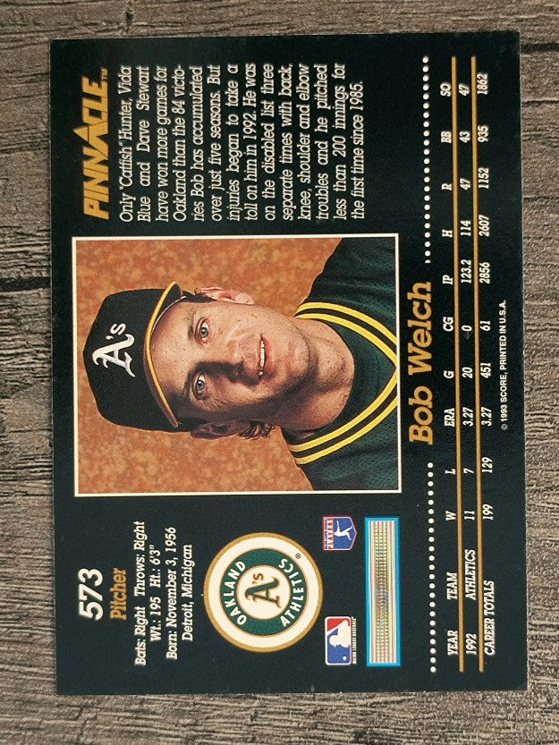 1993 Pinnacle #573 Bob Welch