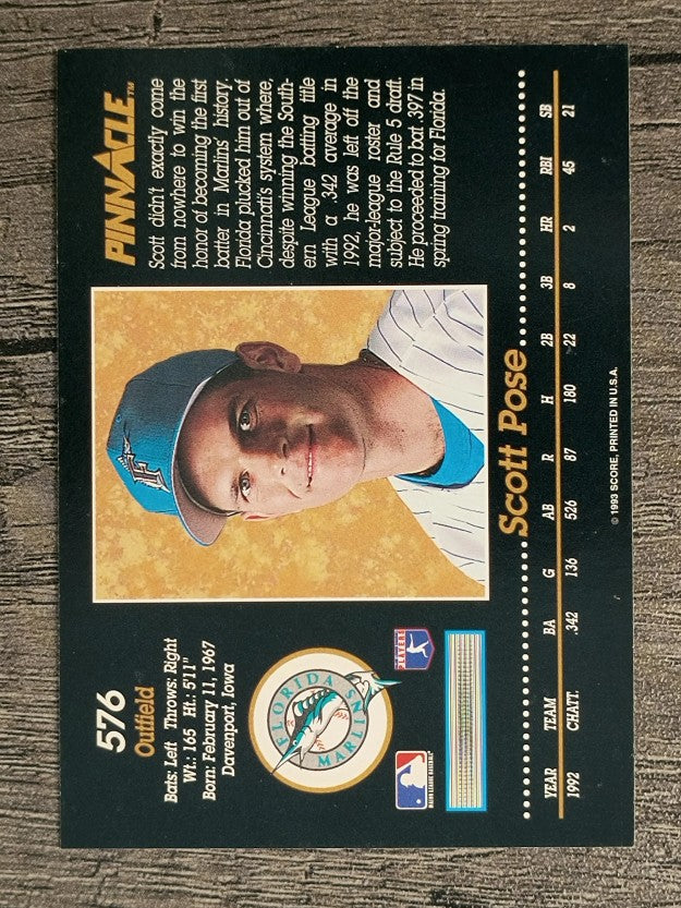 1993 Pinnacle #576 Scott Pose RC