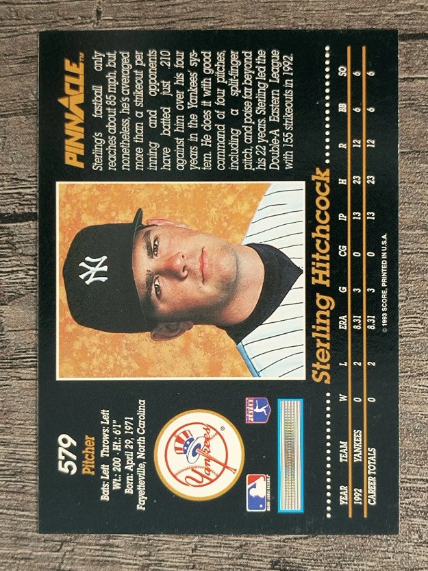 1993 Pinnacle #579 Sterling Hitchcock RC