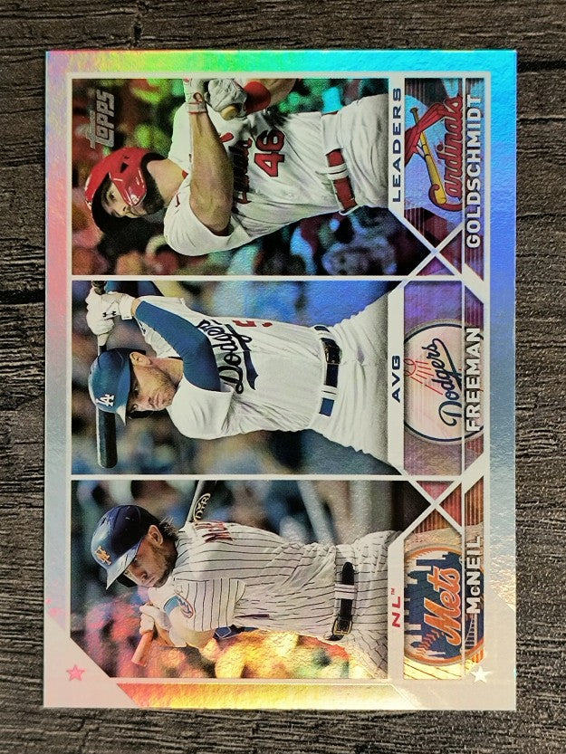 2023 Topps Rainbow Foil #43 Paul Goldschmidt/Freddie Freeman/Jeff McNeil LL