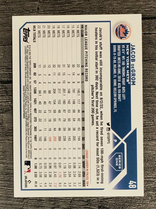 2023 Topps Rainbow Foil #48 Jacob deGrom