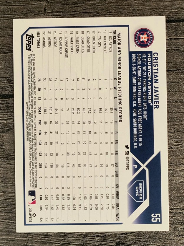 2023 Topps Rainbow Foil #55 Cristian Javier