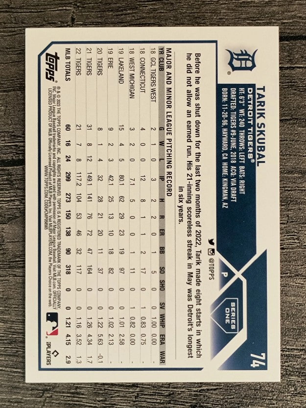 2023 Topps Rainbow Foil #74 Tarik Skubal