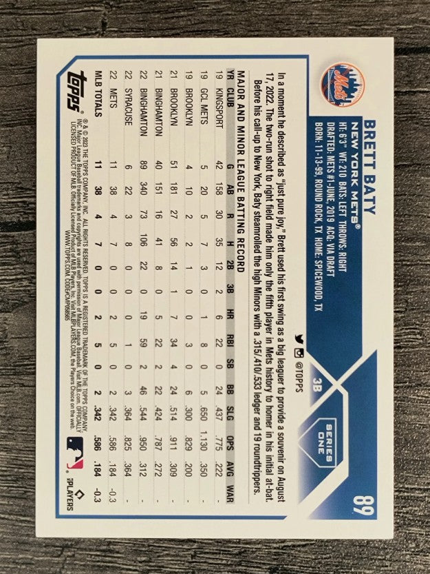 2023 Topps Rainbow Foil #89 Brett Baty