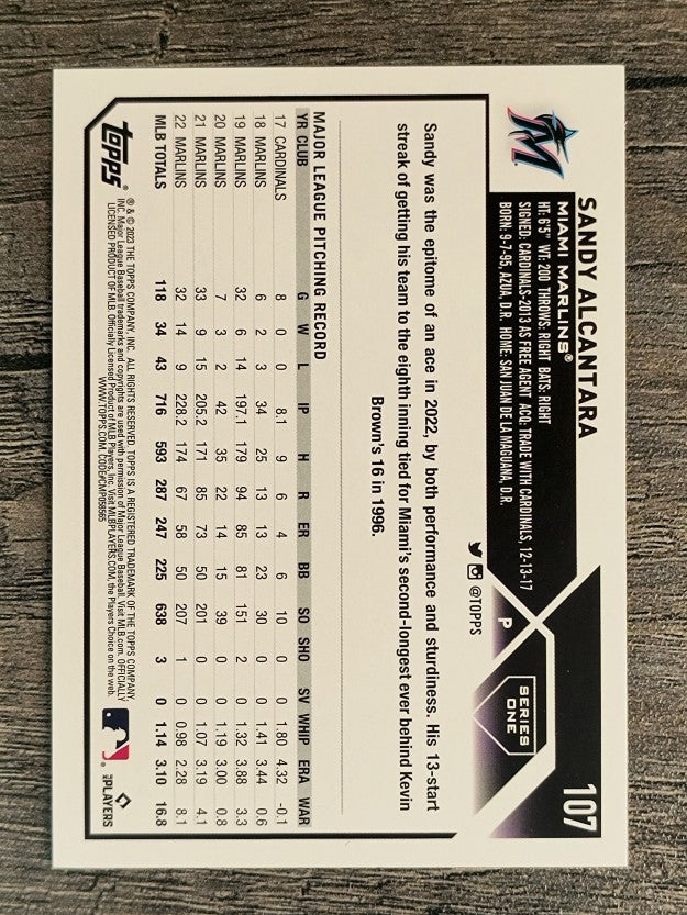2023 Topps Rainbow Foil #107 Sandy Alcantara