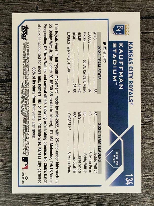 2023 Topps Rainbow Foil #134 Kansas City Royals