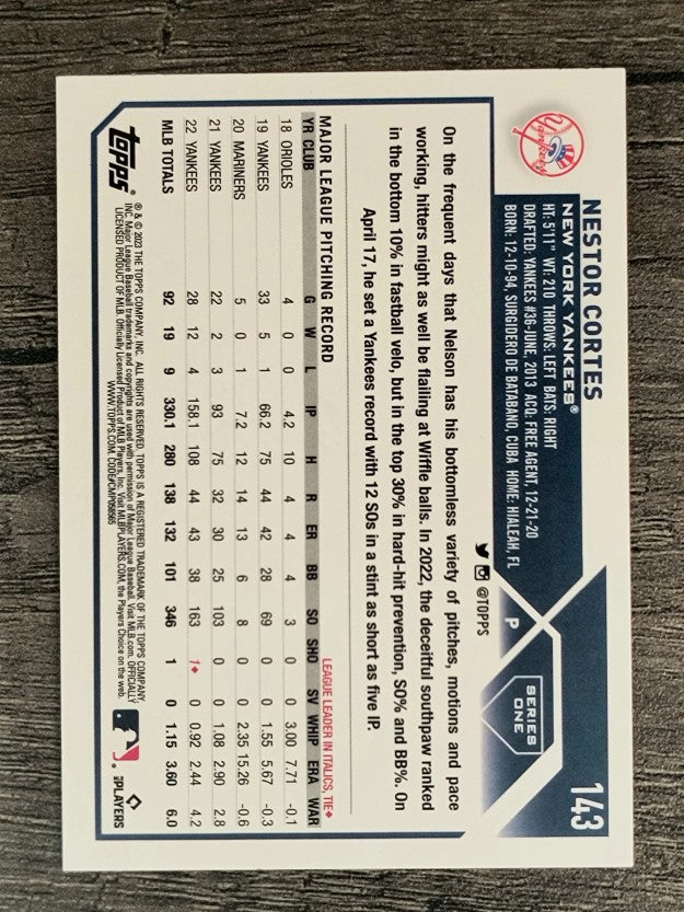 2023 Topps Rainbow Foil #143 Nestor Cortes