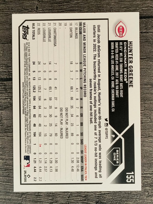 2023 Topps Rainbow Foil #155 Hunter Greene