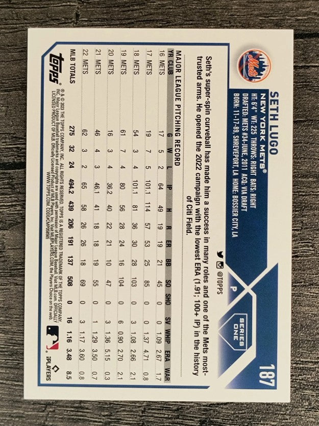 2023 Topps Rainbow Foil #187 Seth Lugo
