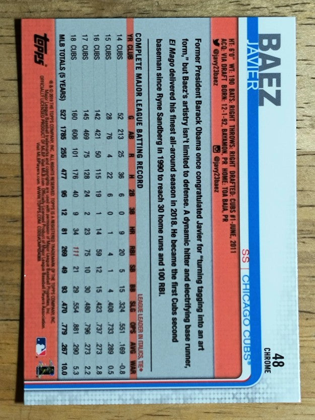 2019 Topps Chrome #48 Javier Baez