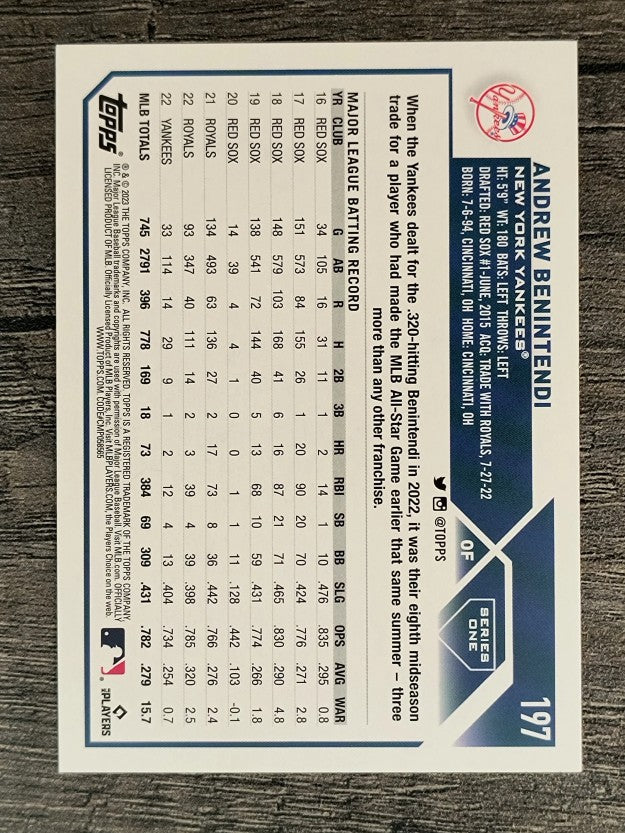 2023 Topps Rainbow Foil #197 Andrew Benintendi