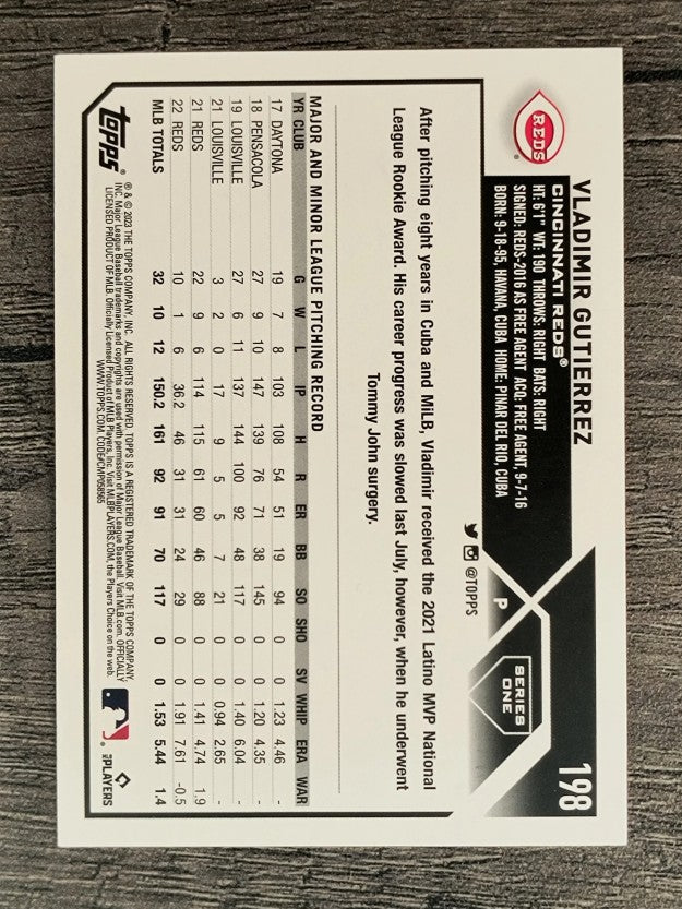 2023 Topps Rainbow Foil #198 Vladimir Gutierrez