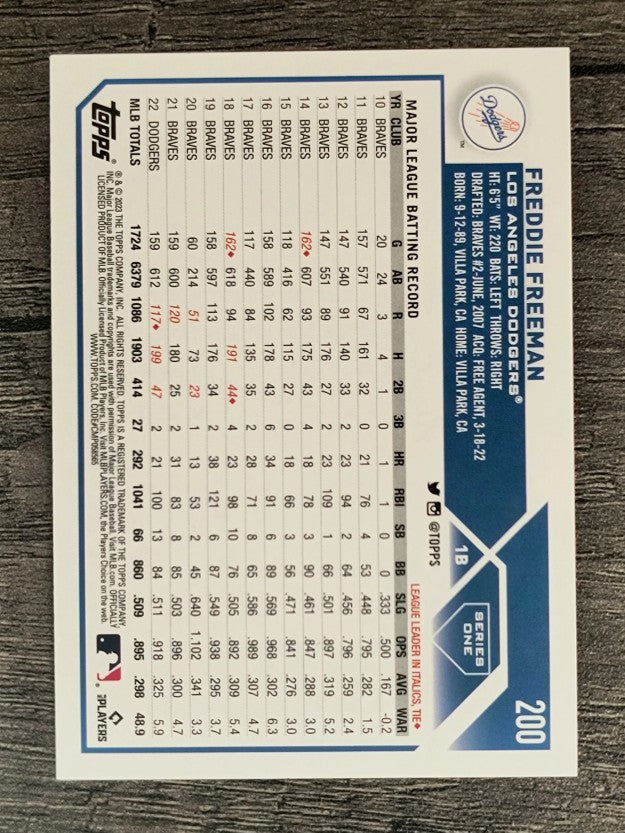 2023 Topps Rainbow Foil #200 Freddie Freeman