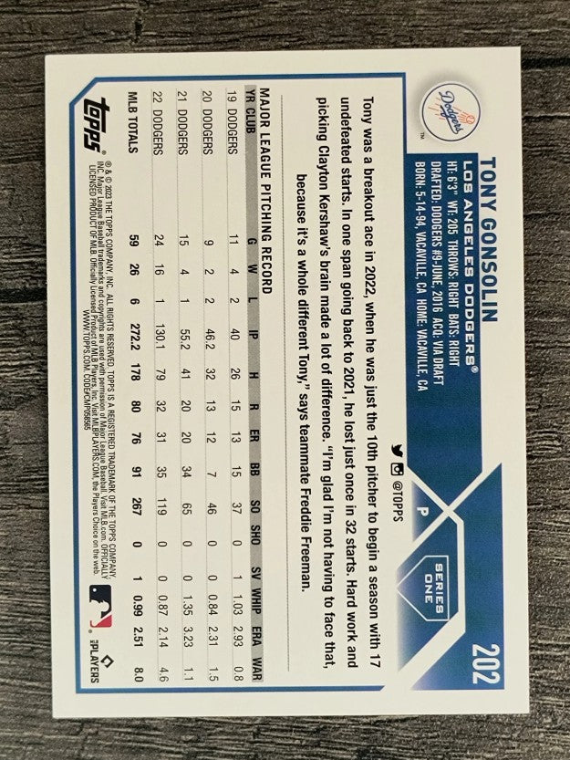 2023 Topps Rainbow Foil #202 Tony Gonsolin