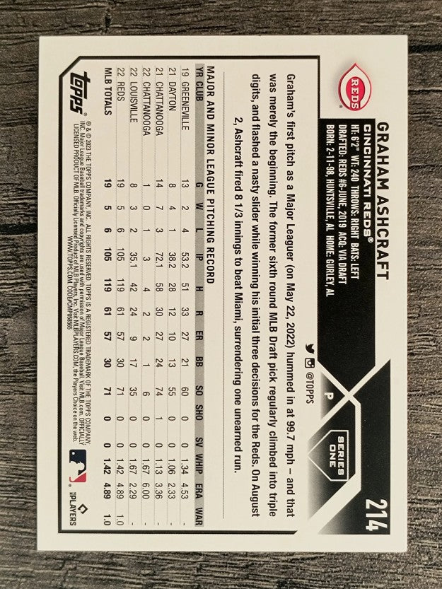 2023 Topps Rainbow Foil #214 Graham Ashcraft