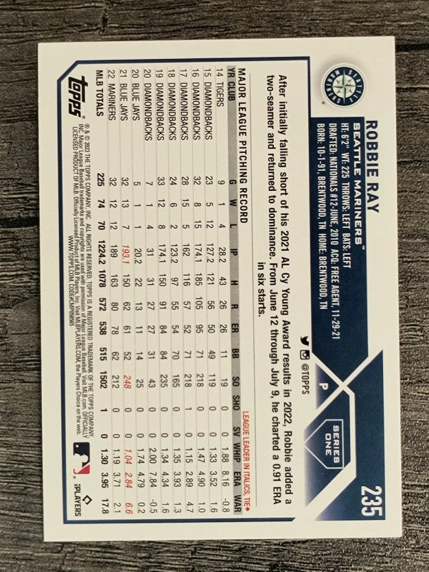 2023 Topps Rainbow Foil #235 Robbie Ray