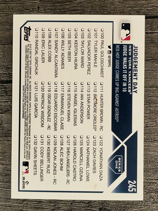 2023 Topps Rainbow Foil #245 Judgement Day/Aaron Judge