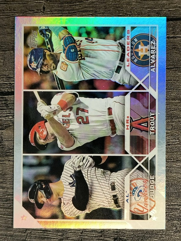 2023 Topps Rainbow Foil #246 Aaron Judge/Mike Trout/Yordan Alvarez LL