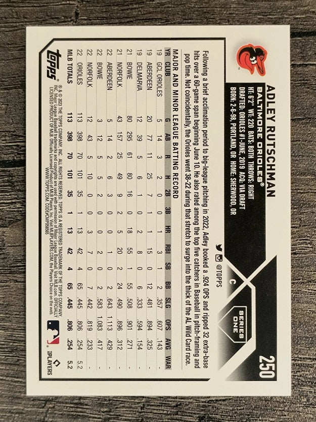 2023 Topps Rainbow Foil #250 Adley Rutschman