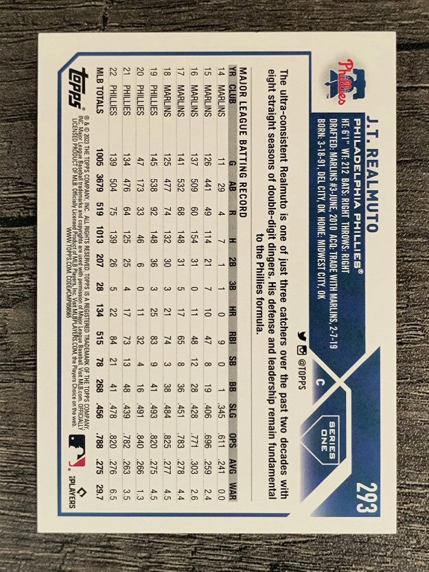 2023 Topps Rainbow Foil #293 J.T. Realmuto