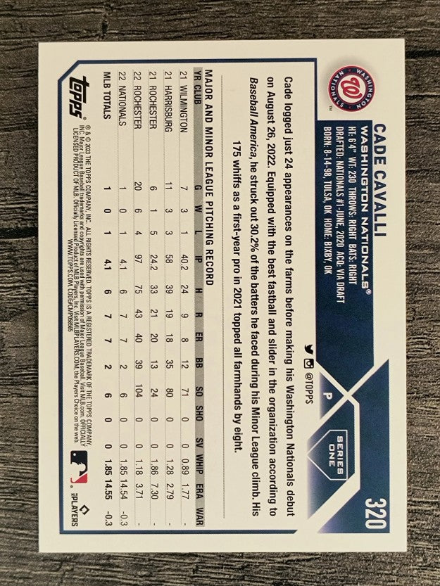 2023 Topps Rainbow Foil #320 Cade Cavalli