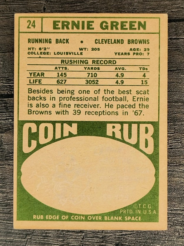 1968 Topps #24 Ernie Green (VG)