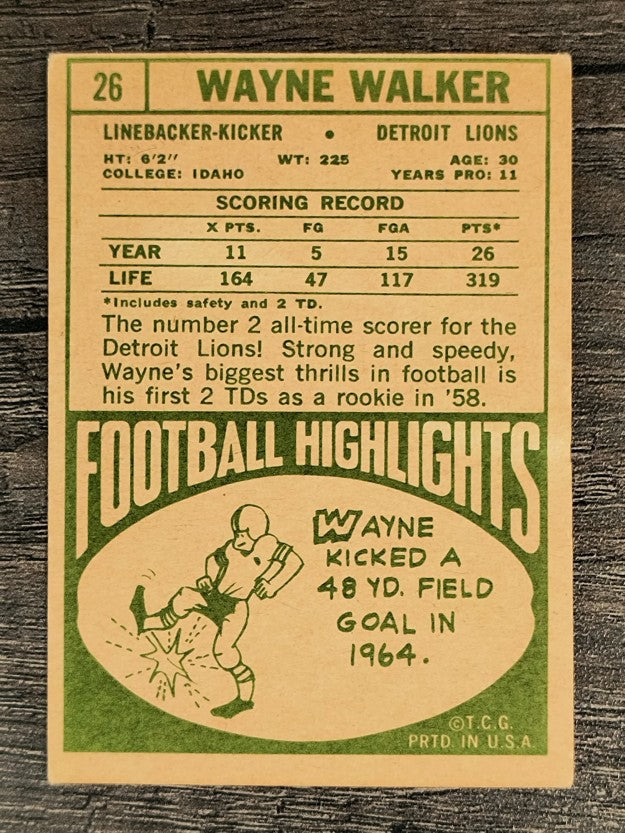 1968 Topps #26 Wayne Walker (GOOD)