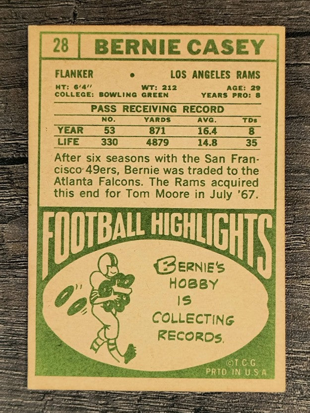 1968 Topps #28 Bernie Casey (EX)