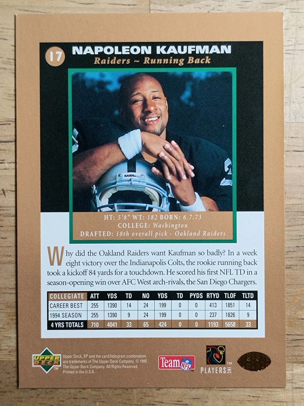 1995 SP #17 Napoleon Kaufman RC