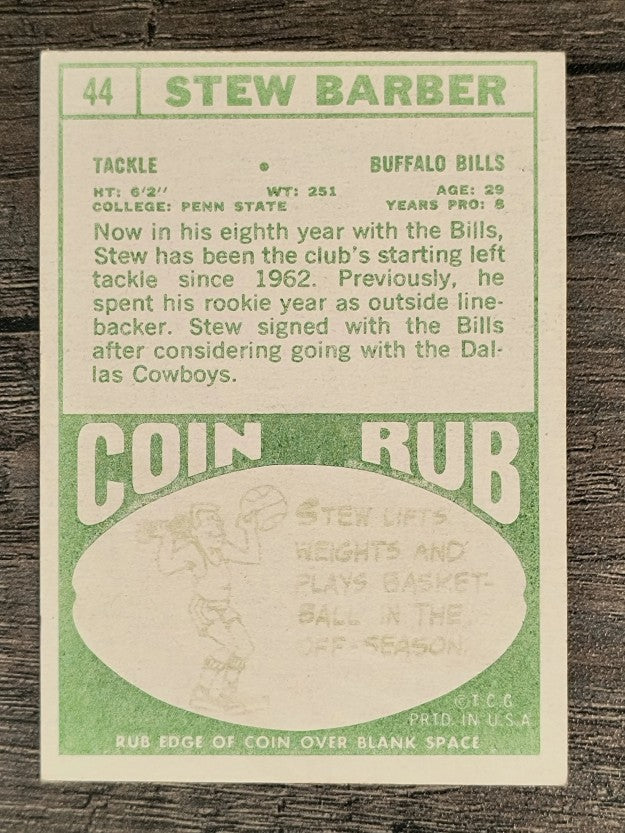 1968 Topps #44 Stew Barber (VGEX)