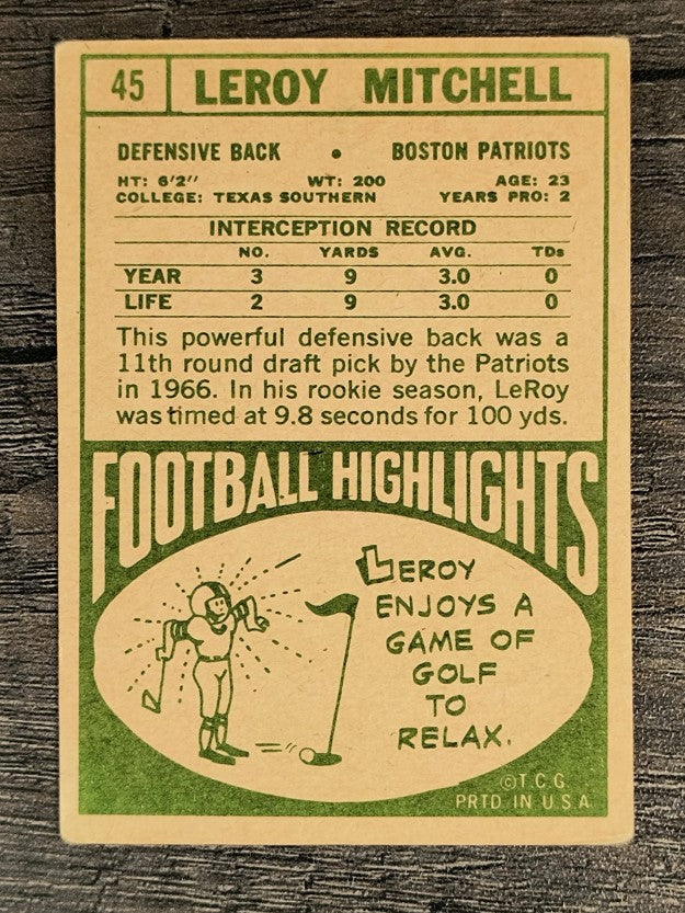 1968 Topps #45 Leroy Mitchell RC (GOOD)
