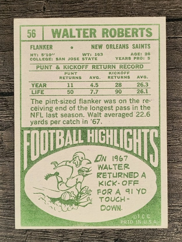 1968 Topps #56 Walter Roberts (VGEX)