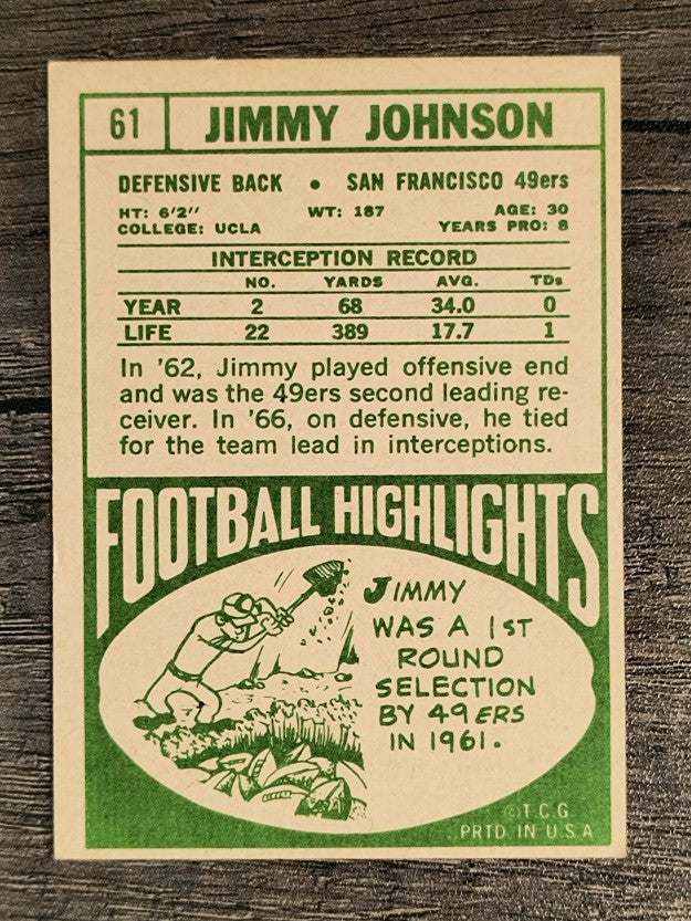 1968 Topps #61 Jim Johnson (VGEX)