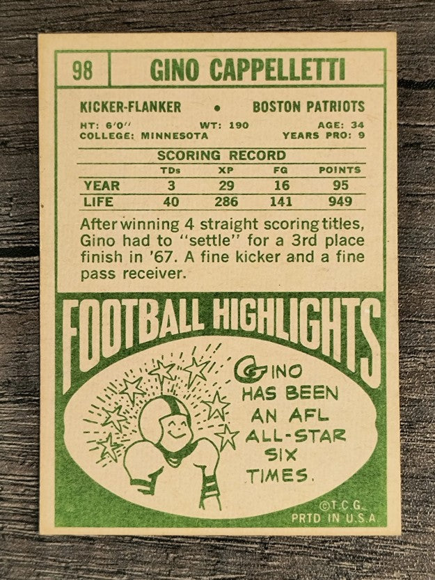 1968 Topps #98 Gino Cappelletti (EXMT)