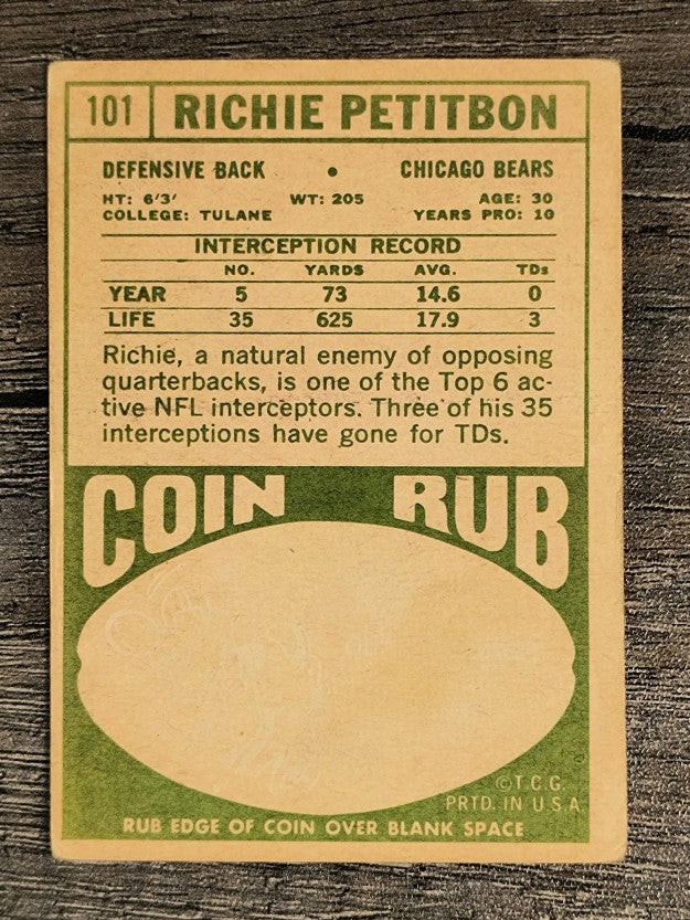 1968 Topps #101 Richie Petitbon (GOOD)