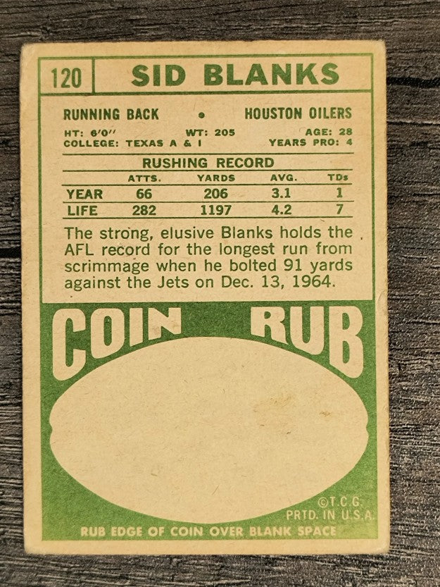 1968 Topps #120 Sid Blanks (GOOD)